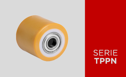 Rouleaux transpalettes en polyuréthane coulé sur une âme en nylon