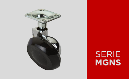 Hemispherical furniture wheels in black rubber